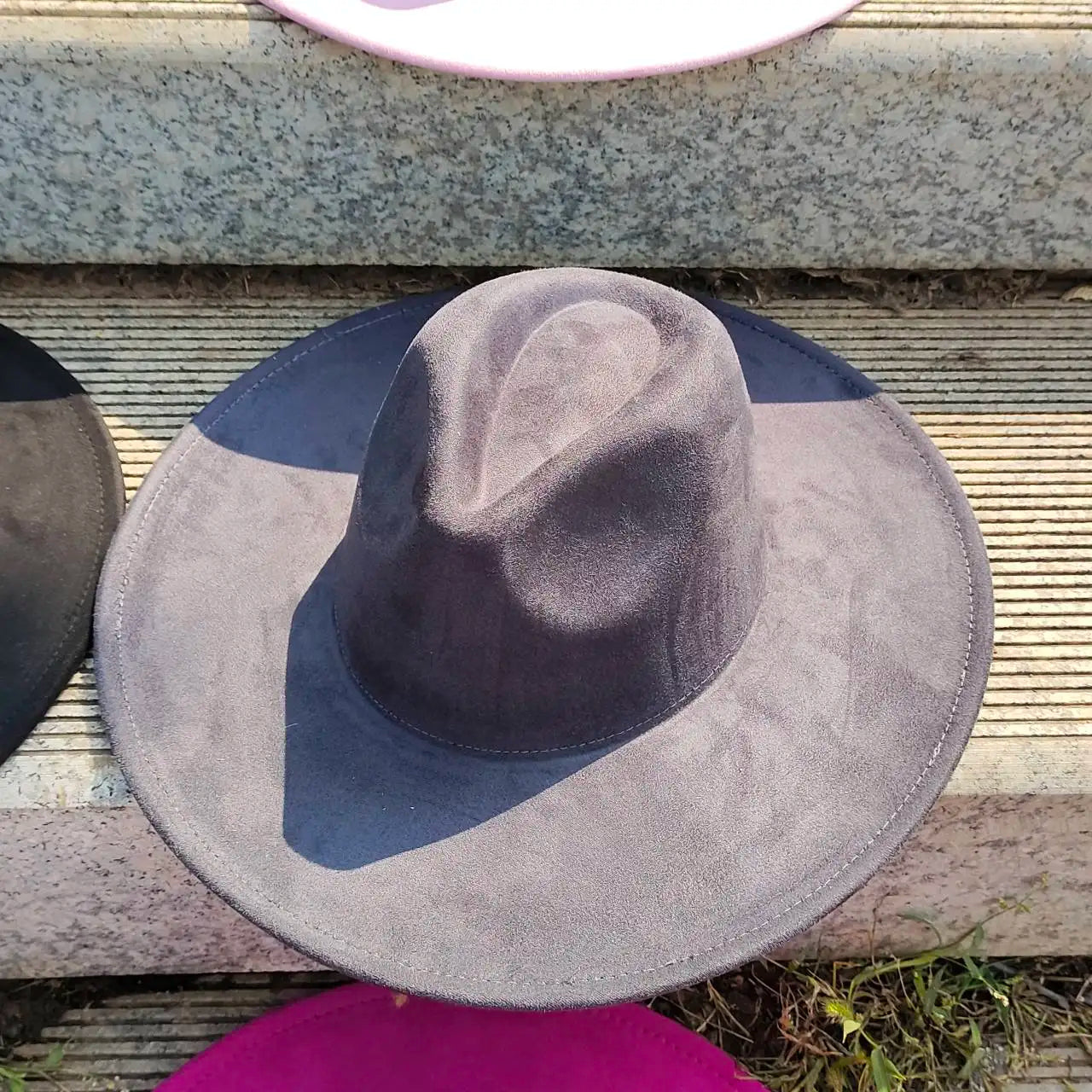Wide Brim Suede Hat