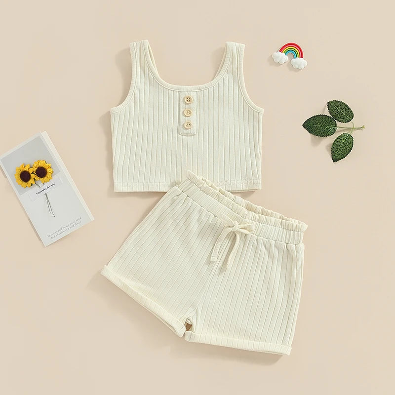 Girls Summer 2-Piece Shorts Set