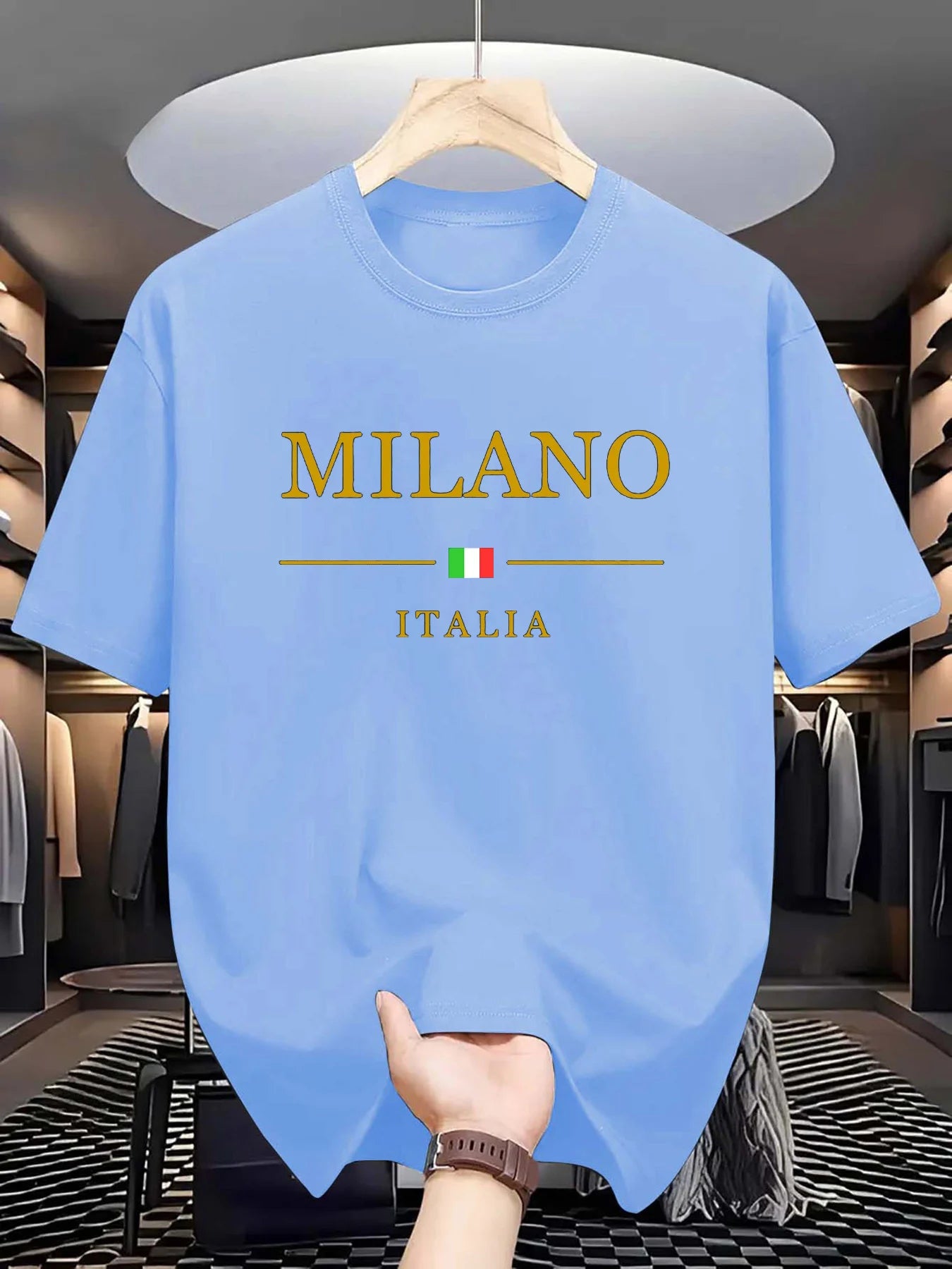 Men's Cotton Summer T-Shirt Milano Print