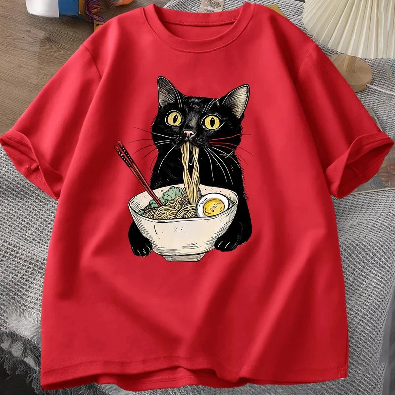 Noodle Cat Graphic T-Shirt Unisex