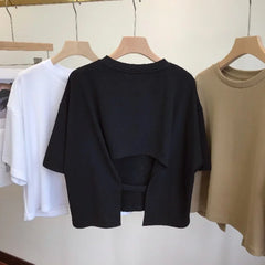 Backless Crop T-Shirt for Women