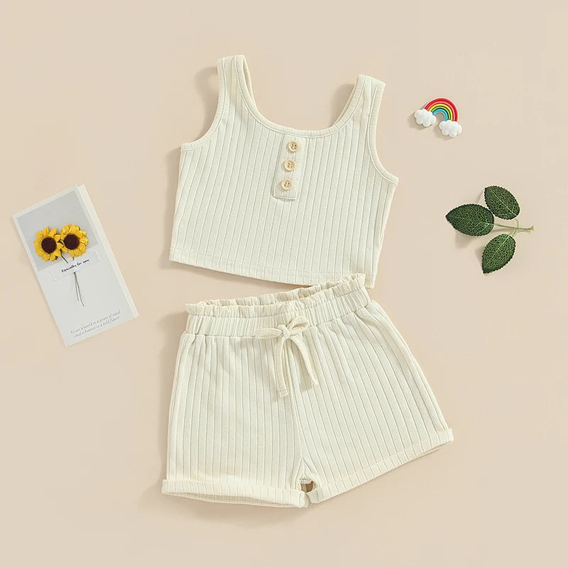 Girls Summer 2-Piece Shorts Set