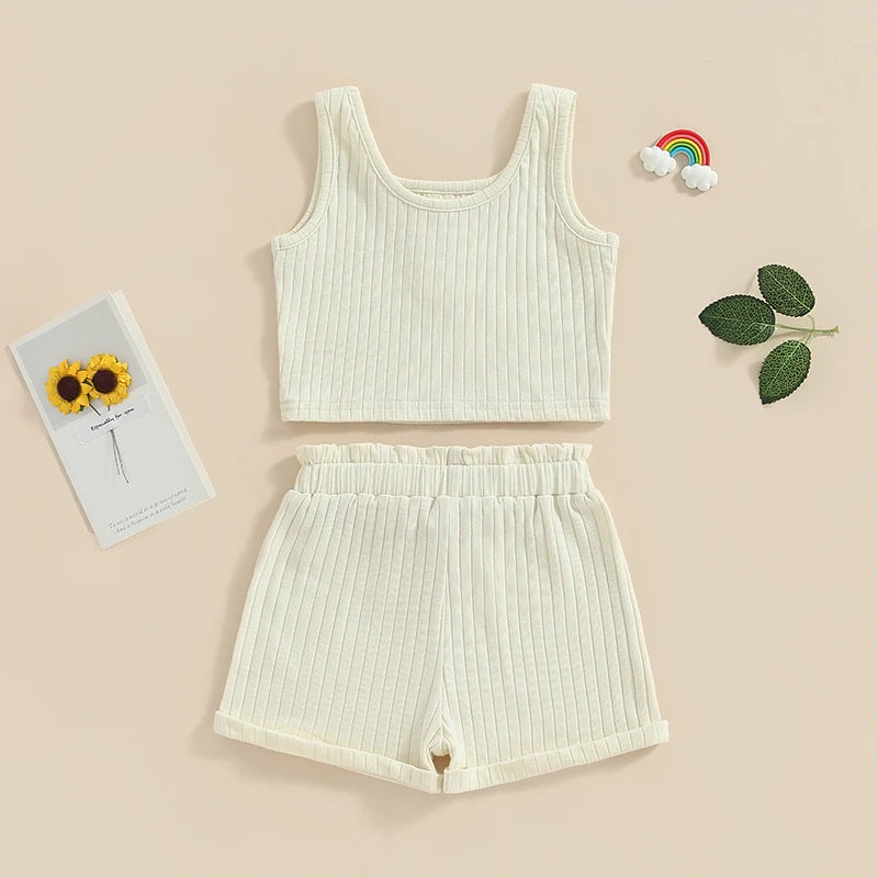 Girls Summer 2-Piece Shorts Set