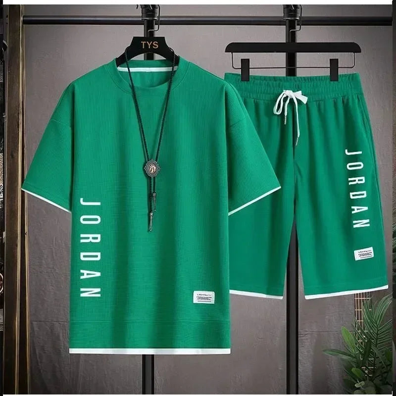 Men's Summer Waffle Set Outfit