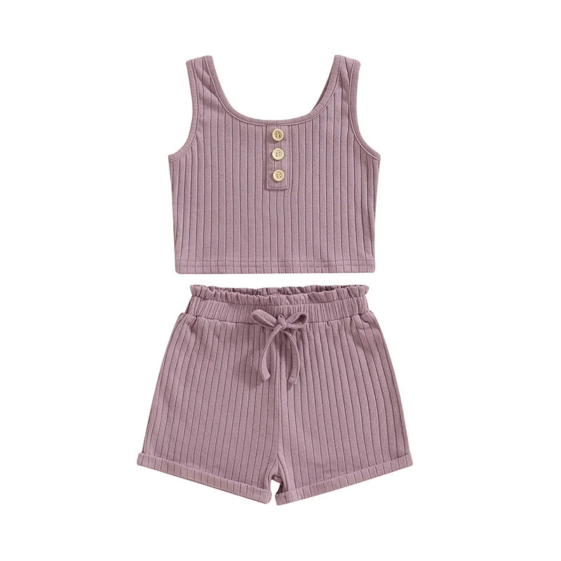 Girls Summer 2-Piece Shorts Set
