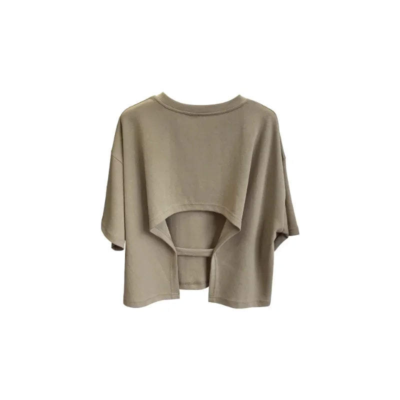 Backless Crop T-Shirt for Women