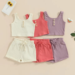 Girls Summer 2-Piece Shorts Set