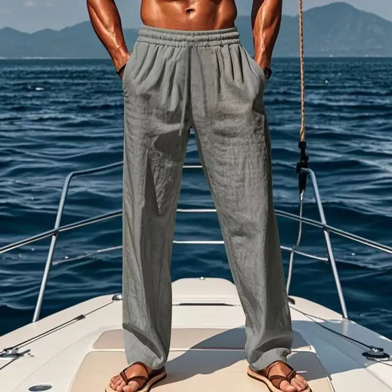 Men's Cotton Linen Beach Pants