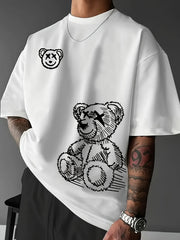Cartoon Bear Cotton T-Shirt Men