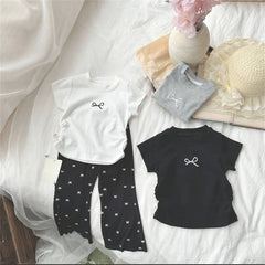 Girls Korean Bowknot T-Shirt Cotton