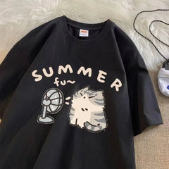 Fan Cat Graphic T-Shirt Unisex