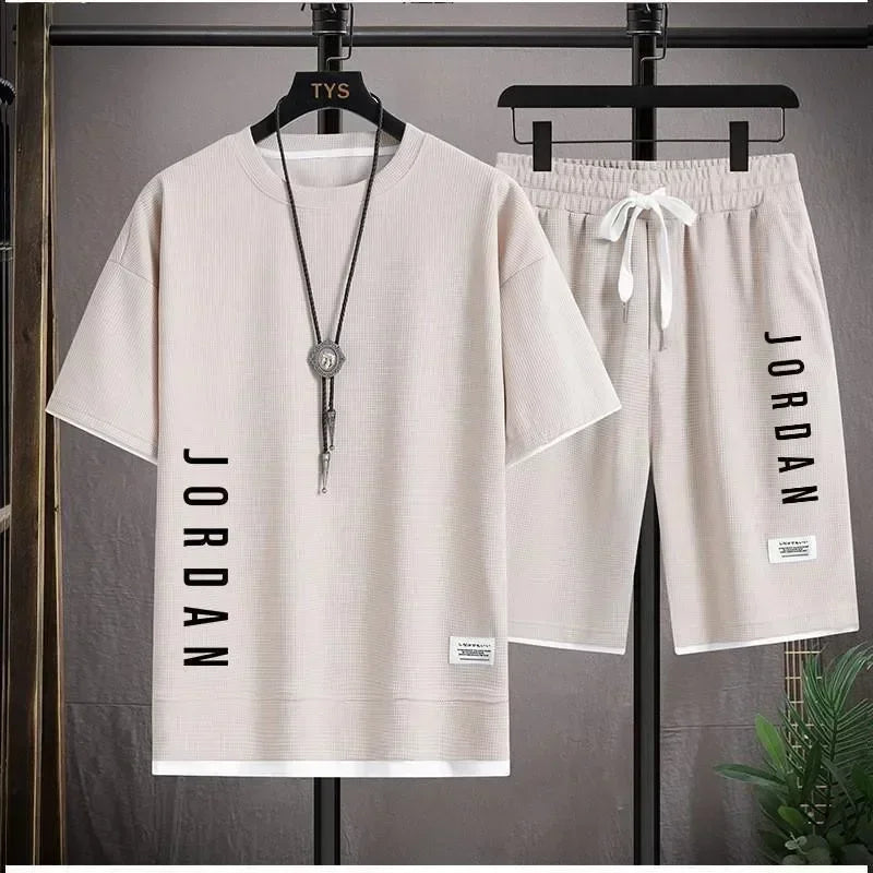 Men's Summer Waffle Set Outfit