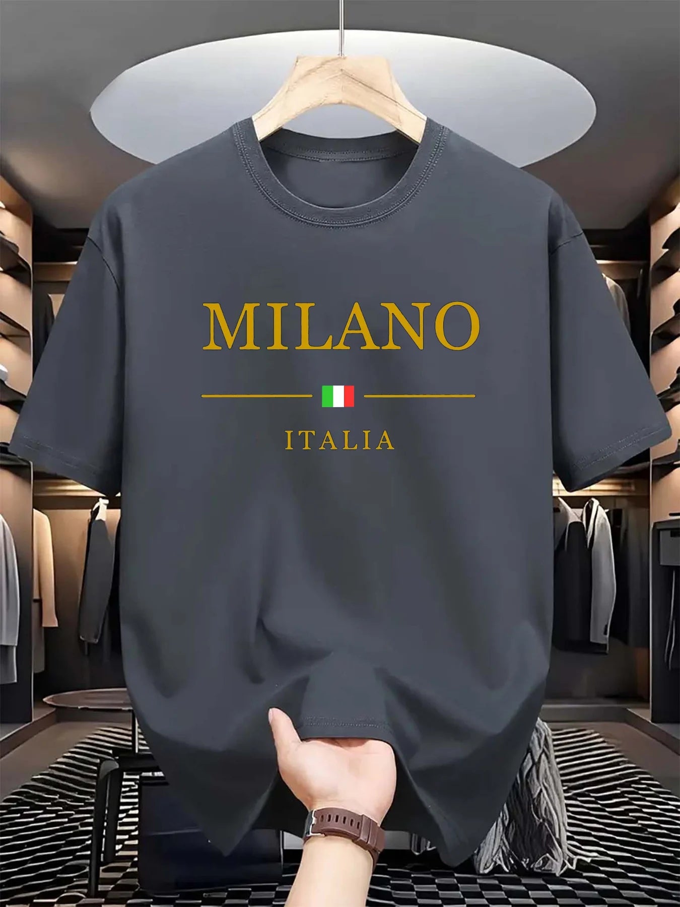 Men's Cotton Summer T-Shirt Milano Print