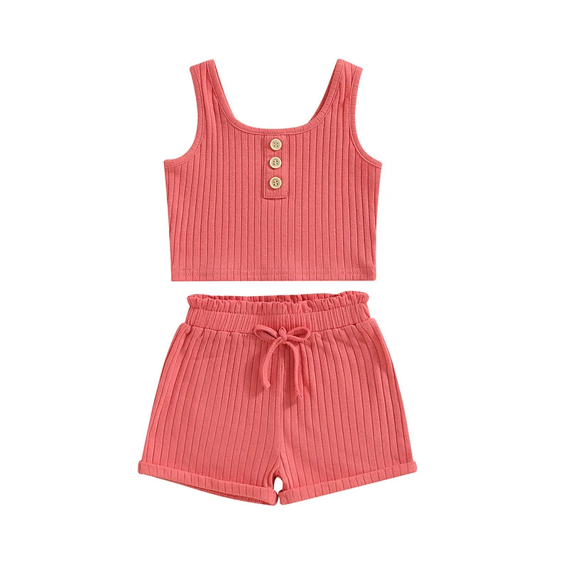 Girls Summer 2-Piece Shorts Set