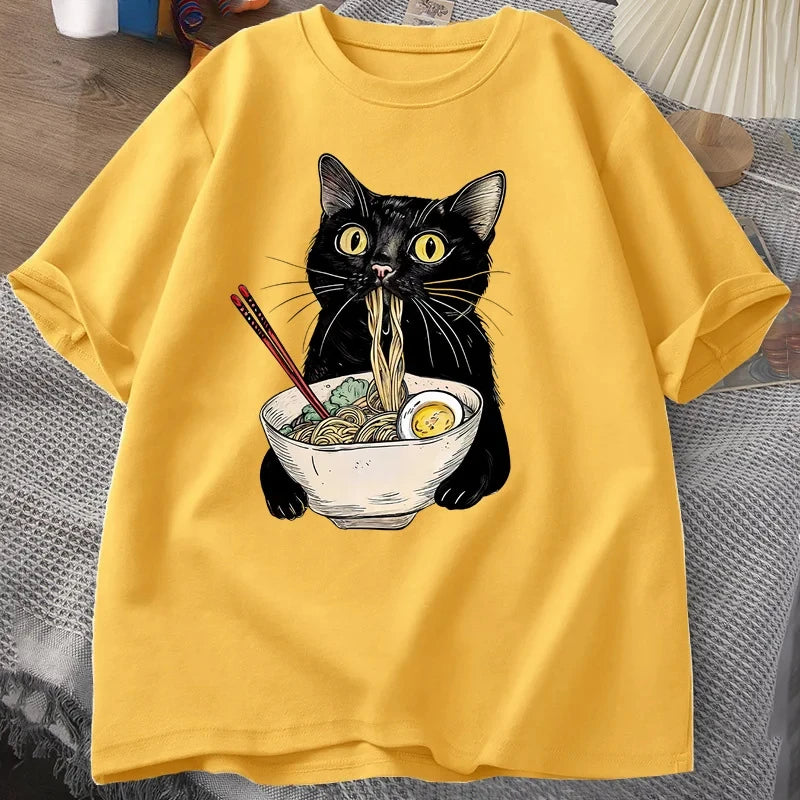 Noodle Cat Graphic T-Shirt Unisex