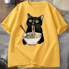 Noodle Cat Graphic T-Shirt Unisex