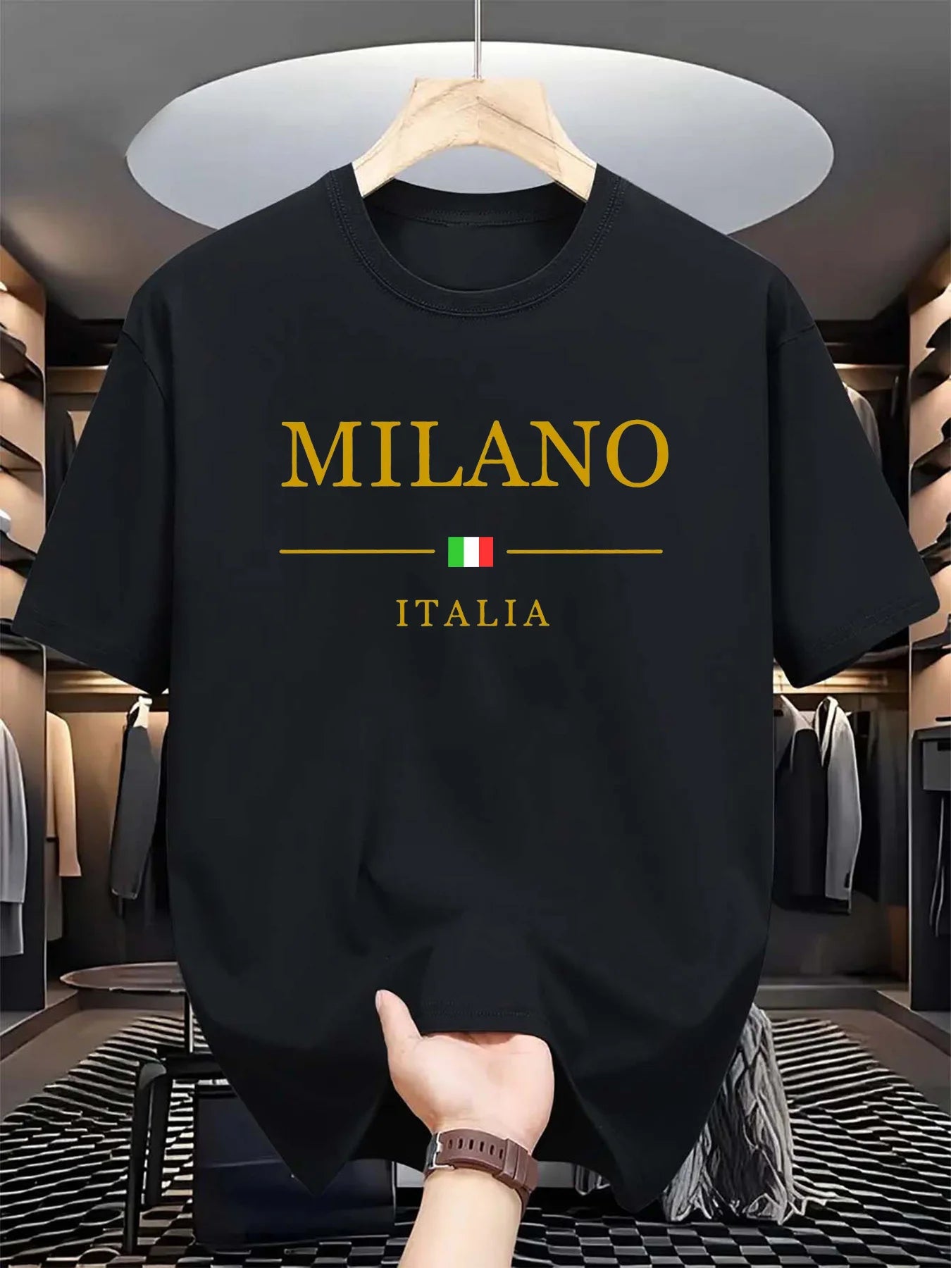 Men's Cotton Summer T-Shirt Milano Print
