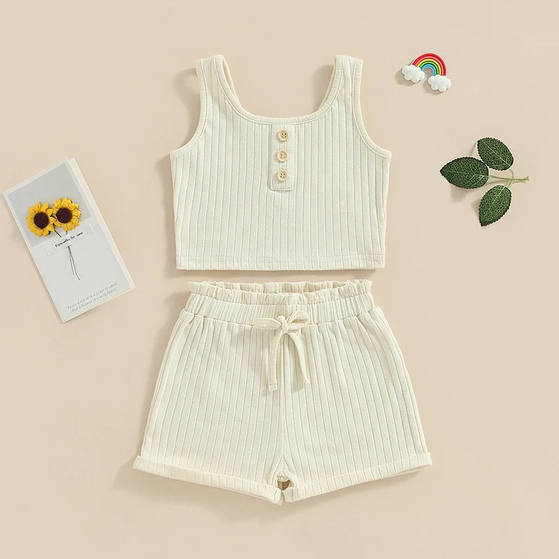 Girls Summer 2-Piece Shorts Set