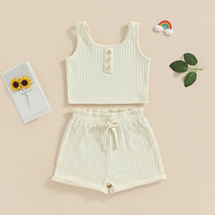 Girls Summer 2-Piece Shorts Set